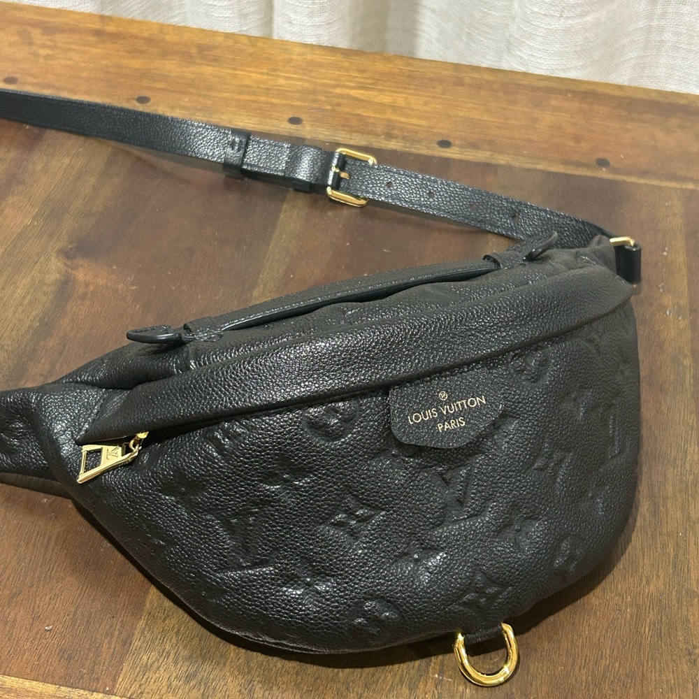 Louis Vuitton Black Crossbody Bag with Monogram Design